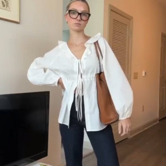 Commense Cotton & Linen Cowgirl Melody Boho Blouse  Size M New NWT - Picture 2 of 10